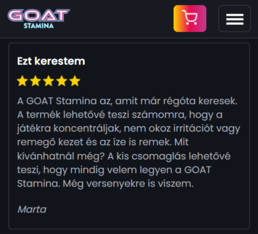 GOAT Stamina